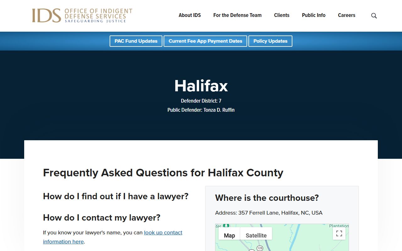 Halifax County arrest records and court charges NC Indigent Defense Services Halifax
