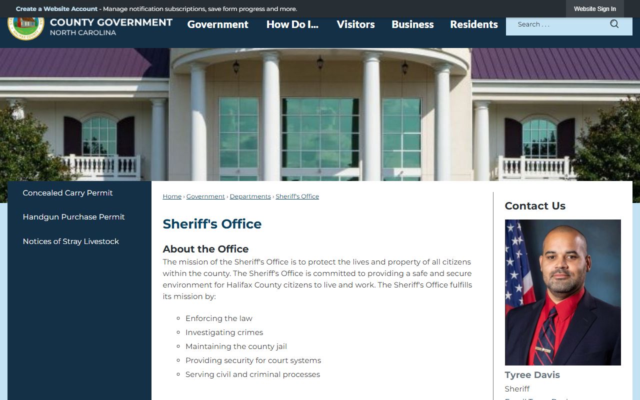 Halifax County arrest records and court charges sheriff page