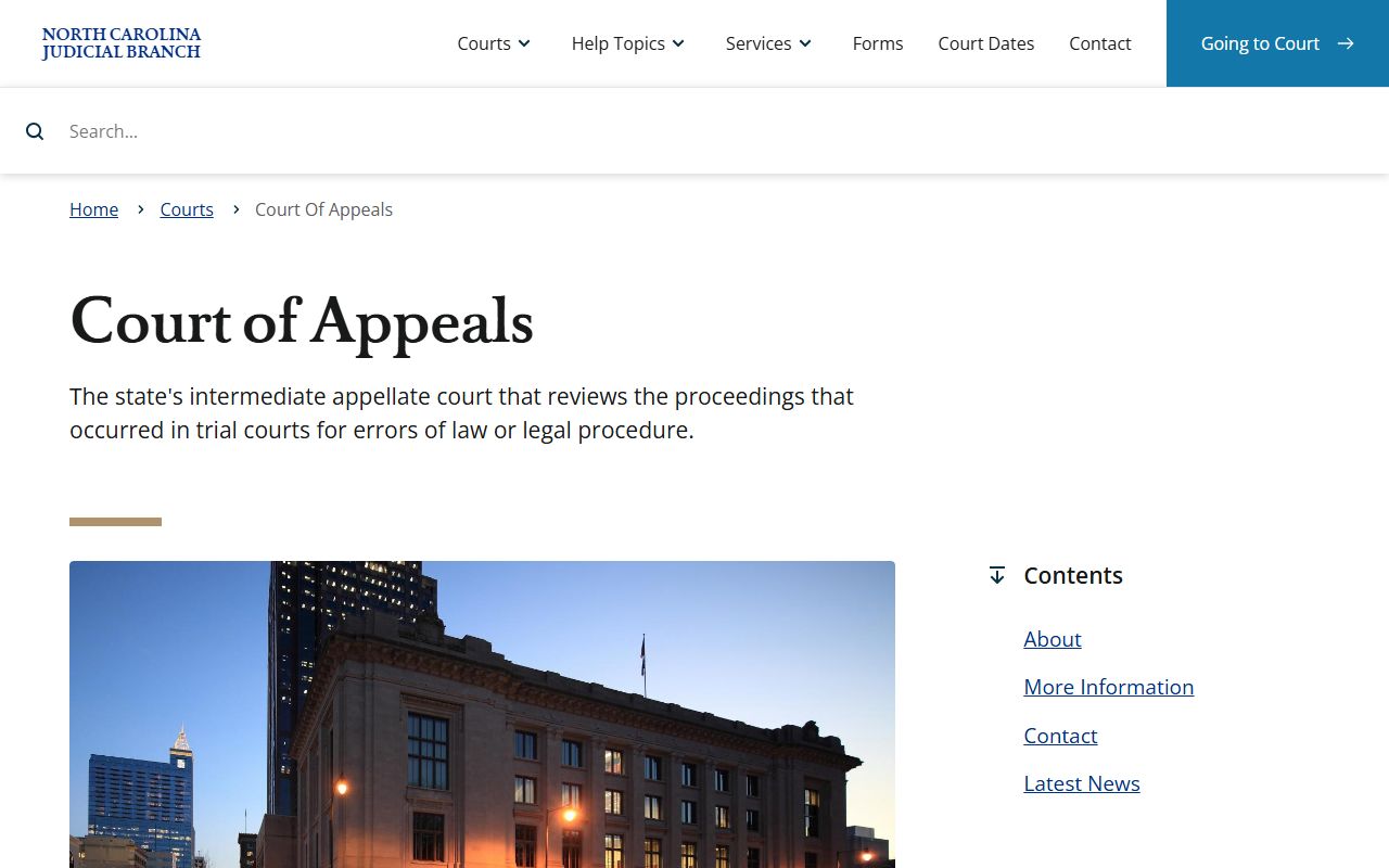 Halifax County court dockets North Carolina Court of Appeals