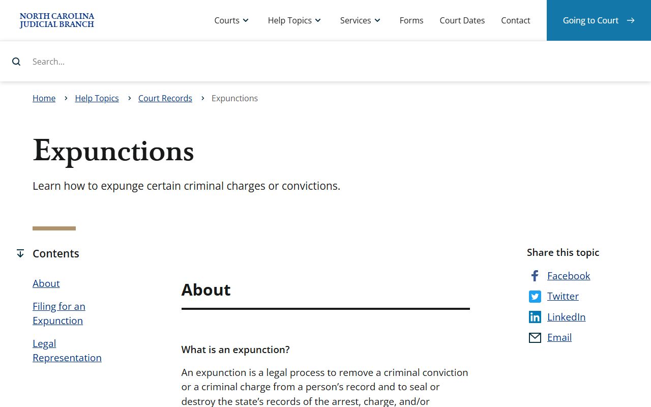Halifax County criminal court records Judicial Branch expunction help topic