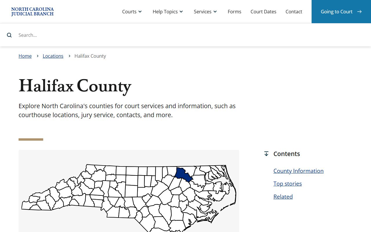 Halifax County court records Judicial Branch landing page