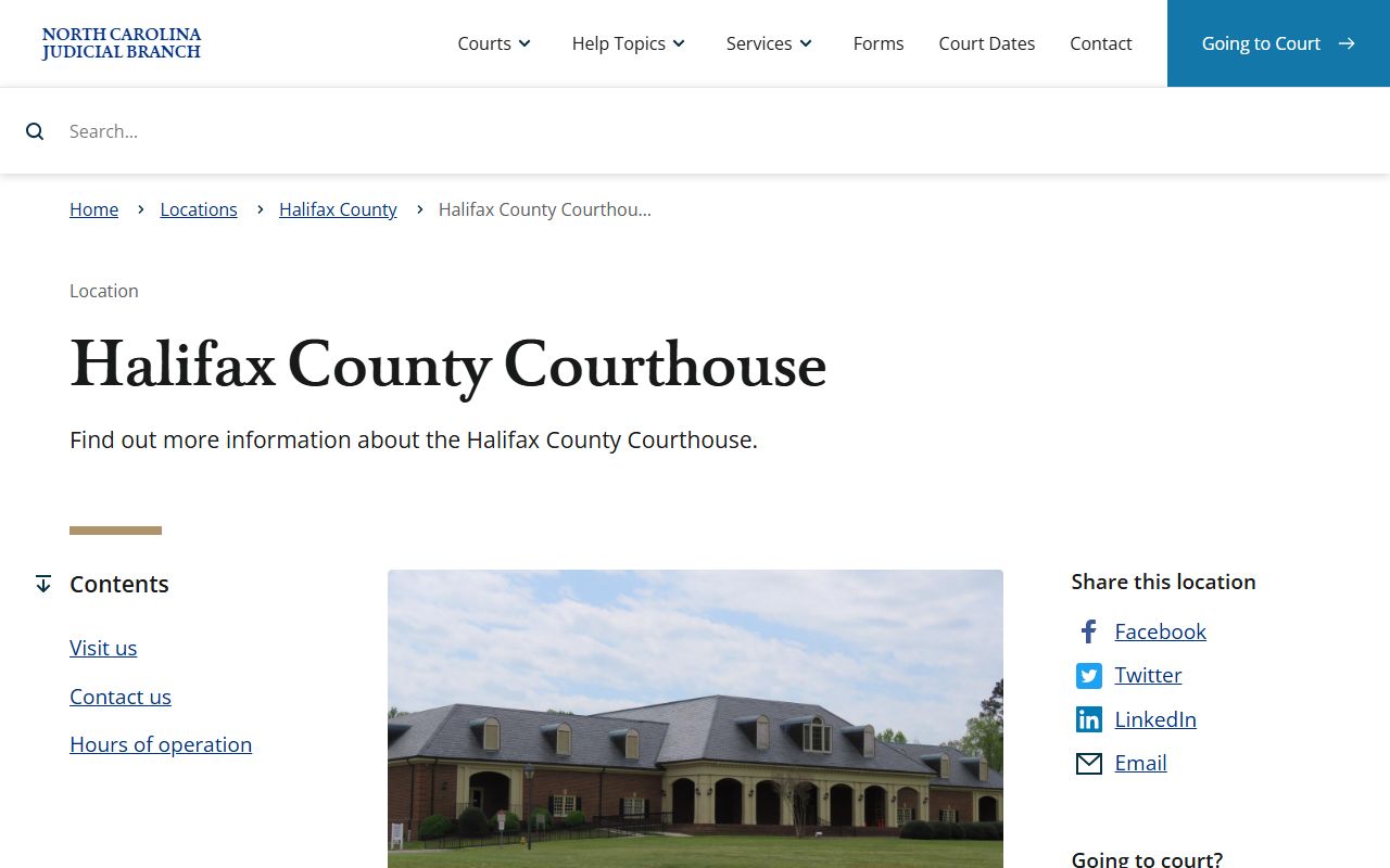 Halifax County court records courthouse page