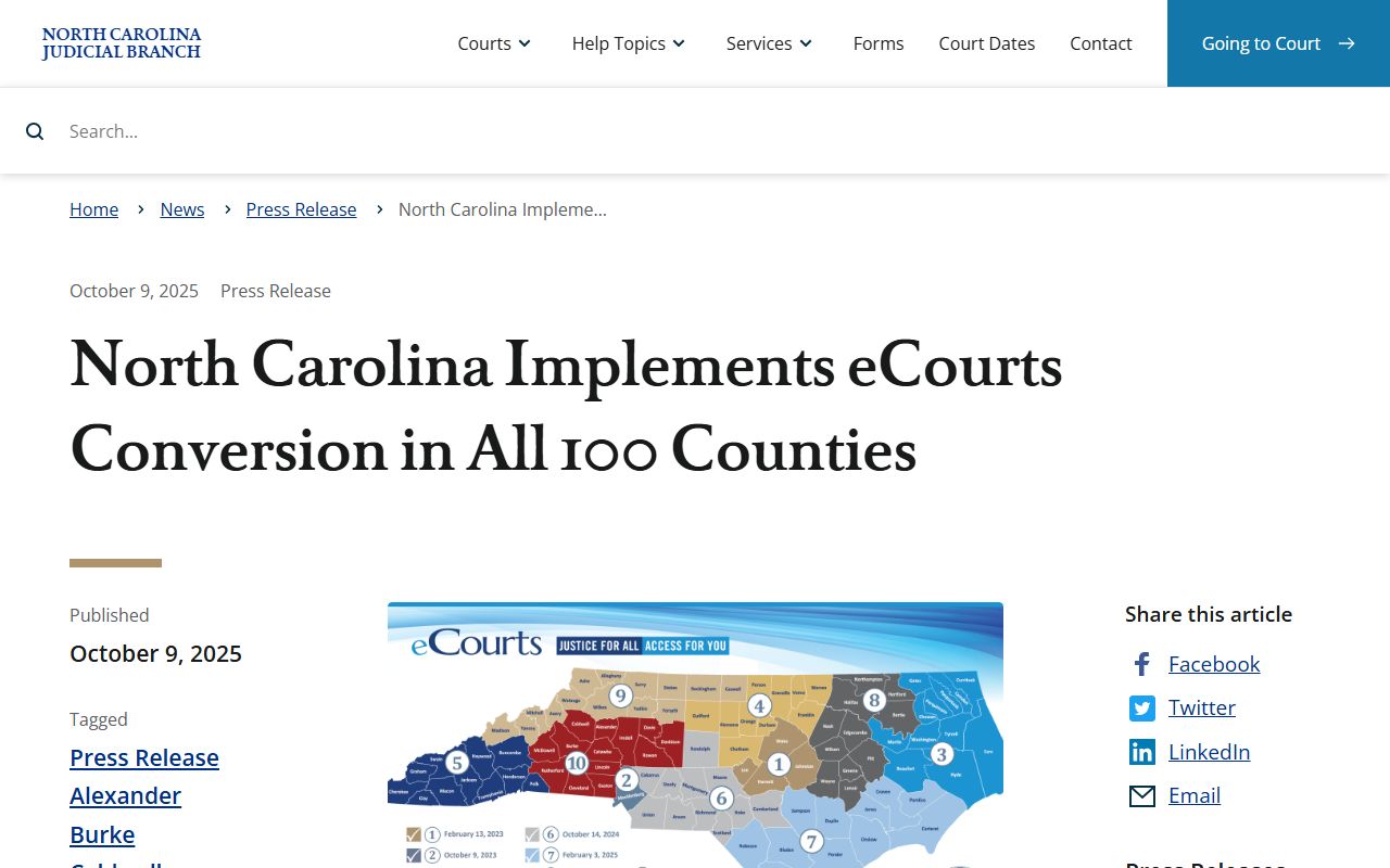 Halifax County court records statewide eCourts completion