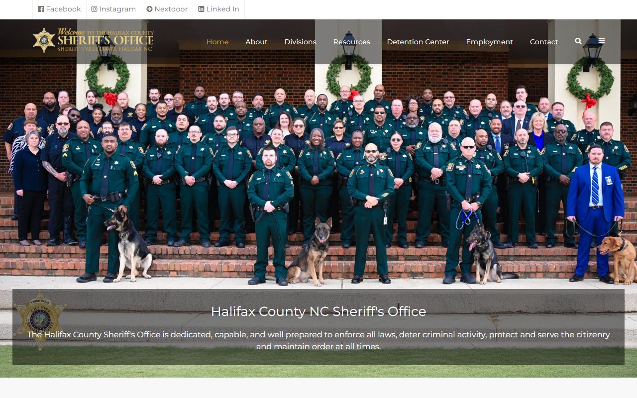 Halifax County warrant records sheriff office homepage