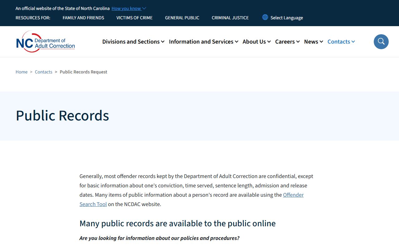 Halifax County warrant records NCDAC public records page